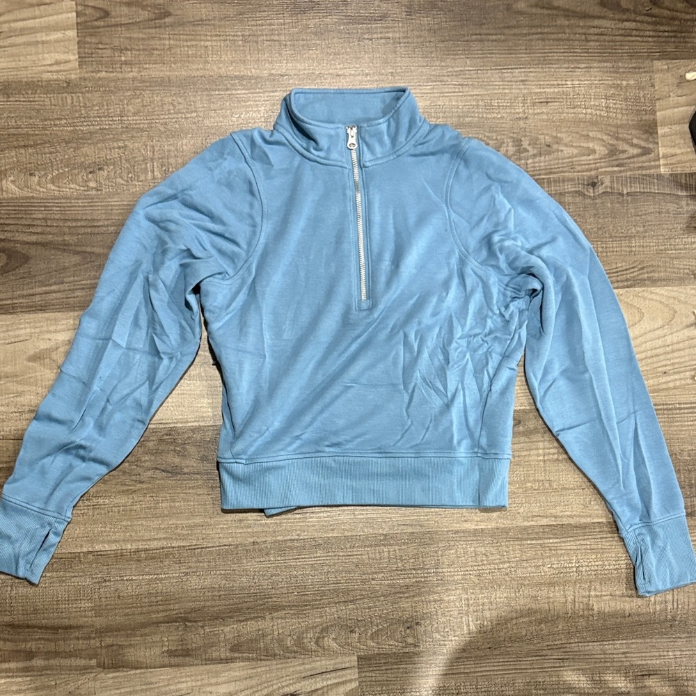 Light Blue Half Zip Sweatshirt
